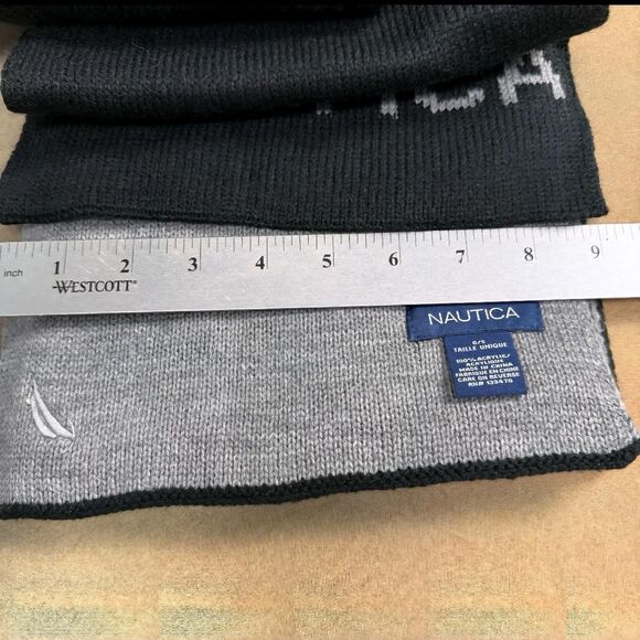 Nautica Men's Black and Grey Scarf-wraps - Picture 7 of 7